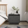 Mesitas de noche 2 uds madera maciza de pino gris 35x34x32 cm de vidaXL, Mesitas de noche - Ref: Foro24-813400, Precio: 47,84...