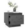 Mesitas de noche 2 uds madera maciza de pino gris 35x34x32 cm de vidaXL, Mesitas de noche - Ref: Foro24-813400, Precio: 47,84...