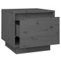 Mesitas de noche 2 uds madera maciza de pino gris 35x34x32 cm de vidaXL, Mesitas de noche - Ref: Foro24-813400, Precio: 47,84...