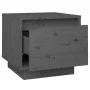 Mesitas de noche 2 uds madera maciza de pino gris 35x34x32 cm de vidaXL, Mesitas de noche - Ref: Foro24-813400, Precio: 47,84...