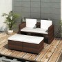Set muebles de jardín 4 piezas y cojines ratán sintético marrón en Conjuntos de jardín | Comprar online en Foru.es