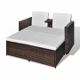 Set muebles de jardín 4 piezas y cojines ratán sintético marrón en Conjuntos de jardín | Comprar online en Foru.es