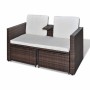 Set muebles de jardín 4 piezas y cojines ratán sintético marrón en Conjuntos de jardín | Comprar online en Foru.es