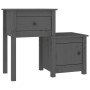 Mesitas de noche 2 uds madera de pino gris 79,5x38x65,5 cm de vidaXL, Mesitas de noche - Ref: Foro24-814544, Precio: 113,47 €...