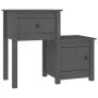 Mesitas de noche 2 uds madera de pino gris 79,5x38x65,5 cm de vidaXL, Mesitas de noche - Ref: Foro24-814544, Precio: 113,47 €...