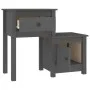 Mesitas de noche 2 uds madera de pino gris 79,5x38x65,5 cm de vidaXL, Mesitas de noche - Ref: Foro24-814544, Precio: 113,47 €...