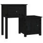 Nachttische 2 Stk. Zirbenholz schwarz 79,5x38x65,5 cm von vidaXL, Nachttische - Ref: Foro24-814548, Preis: 119,34 €, Rabatt: %