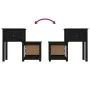 Mesitas de noche 2 uds madera de pino negro 79,5x38x65,5 cm de vidaXL, Mesitas de noche - Ref: Foro24-814548, Precio: 119,34 ...