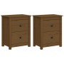 Mesitas de noche 2 uds madera de pino marrón miel 50x35x61,5 cm de vidaXL, Mesitas de noche - Ref: Foro24-813686, Precio: 77,...