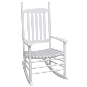 Mecedora de madera con asiento curvado madera blanca en Sillas de jardín | Comprar online en Foru.es