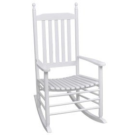 Mecedora de madera con asiento curvado madera blanca en Sillas de jardín | Comprar online en Foru.es