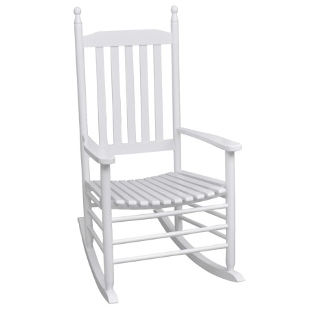 Mecedora de madera con asiento curvado madera blanca en Sillas de jardín | Comprar online en Foru.es