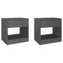 Mesitas de noche 2 uds madera maciza de pino gris 40x31x40 cm de vidaXL, Mesitas de noche - Ref: Foro24-808068, Precio: 57,68...