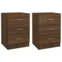 Mesitas de noche 2 uds contrachapado marrón roble 38x35x56 cm de vidaXL, Mesitas de noche - Ref: Foro24-815326, Precio: 98,01...
