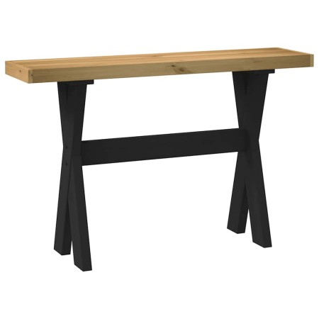 Mesa consola NOAIN patas en X madera maciza pino 120x30x75 cm en Mesas consola | Comprar online en Foru.es