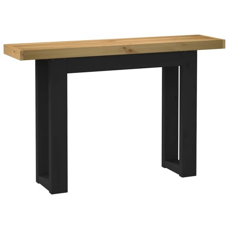 Mesa consola NOAIN patas en U madera maciza pino 120x30x75 cm en Mesas consola | Comprar online en Foru.es