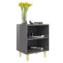 Bedside tables 2 pcs glossy gray wooden legs 40x30x50 cm by vidaXL, Nightstands - Ref: Foro24-805795, Price: 35,56 €, Discoun...
