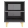 Bedside tables 2 pcs glossy gray wooden legs 40x30x50 cm by vidaXL, Nightstands - Ref: Foro24-805795, Price: 35,56 €, Discoun...