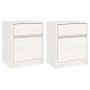 Mesitas de noche 2 uds madera maciza pino blanco 40x31x50 cm de vidaXL, Mesitas de noche - Ref: Foro24-808126, Precio: 79,09 ...