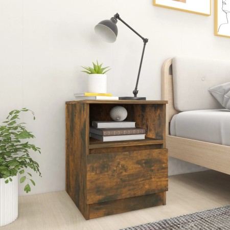 Mesitas noche 2 uds madera ingeniería roble ahumado 40x40x50 cm de vidaXL, Mesitas de noche - Ref: Foro24-815817, Precio: 68,...