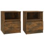 Mesitas noche 2 uds madera ingeniería roble ahumado 40x40x50 cm de vidaXL, Mesitas de noche - Ref: Foro24-815817, Precio: 68,...