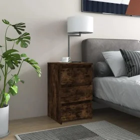 Bedside table 2 units smoked oak plywood 40x35x62.5cm by vidaXL, Nightstands - Ref: Foro24-815172, Price: 94,91 €, Discount: %