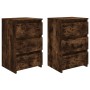 Mesita de noche 2 uds contrachapado roble ahumado 40x35x62,5cm de vidaXL, Mesitas de noche - Ref: Foro24-815172, Precio: 100,...