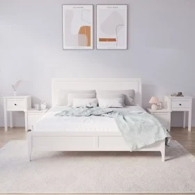 Mesitas de noche 2 uds madera de pino blanco 79,5x38x65,5 cm de vidaXL, Mesitas de noche - Ref: Foro24-814542, Precio: 119,34...