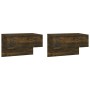 Mesita de noche de pared 2 unidades color roble ahumado de vidaXL, Mesitas de noche - Ref: Foro24-816941, Precio: 61,44 €, De...