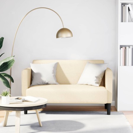 Sofá Loveseat color crema 109 cm tejido de pana en Sofás | Comprar online en Foru.es