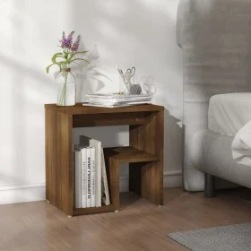 Mesita de noche madera contrachapada roble marrón 40x30x40 cm de vidaXL, Mesitas de noche - Ref: Foro24-815181, Precio: 27,33...