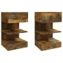 Mesitas de noche 2 uds contrachapado roble ahumado 40x35x65 cm de vidaXL, Mesitas de noche - Ref: Foro24-816042, Precio: 72,3...