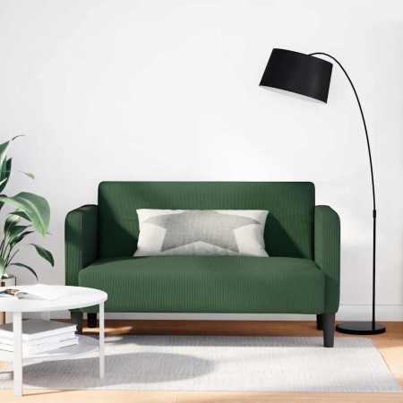 Sofá Loveseat verde oscuro 109 cm tejido de pana en Sofás | Comprar online en Foru.es