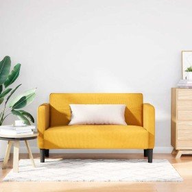 Sofá Loveseat amarillo claro 109 cm tejido de pana en Sofás | Comprar online en Foru.es