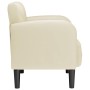 Sillón con reposabrazos color crema 54 cm cuero sintética en Sillones | Comprar online en Foru.es