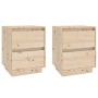 Mesitas de noche 2 uds madera maciza de pino 40x35x50 cm de vidaXL, Mesitas de noche - Ref: Foro24-813316, Precio: 95,48 €, D...