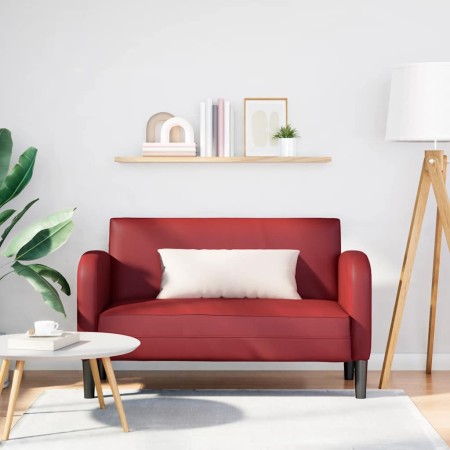 Sofá Loveseat rojo vino 110 cm cuero sintética en Sofás | Comprar online en Foru.es
