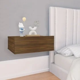 Mesita de noche flotante 2 uds madera roble marrón 40x30x15cm de vidaXL, Mesitas de noche - Ref: Foro24-815287, Precio: 54,52...