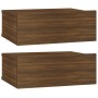 Mesita de noche flotante 2 uds madera roble marrón 40x30x15cm de vidaXL, Mesitas de noche - Ref: Foro24-815287, Precio: 56,48...