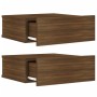 Mesita de noche flotante 2 uds madera roble marrón 40x30x15cm de vidaXL, Mesitas de noche - Ref: Foro24-815287, Precio: 56,48...