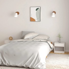 Mesitas de noche 2 uds madera maciza de pino blanca 40x31x40 cm de vidaXL, Mesitas de noche - Ref: Foro24-808066, Precio: 79,...