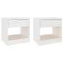 Mesitas de noche 2 uds madera maciza de pino blanca 40x31x40 cm de vidaXL, Mesitas de noche - Ref: Foro24-808066, Precio: 79,...