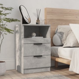 Mesita de noche madera contrachapada gris hormigón de vidaXL, Mesitas de noche - Ref: Foro24-811240, Precio: 56,02 €, Descuen...
