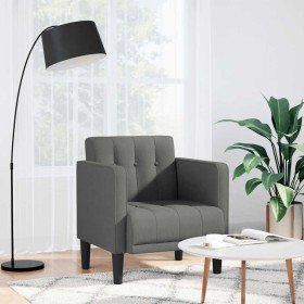 Sillón con reposabrazos de tela gris oscuro 53 cm en Sillones | Comprar online en Foru.es