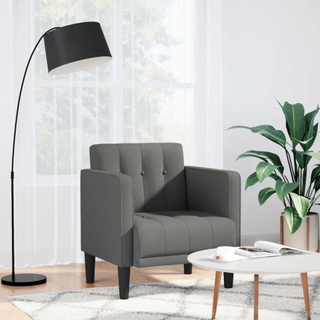 Sillón con reposabrazos de tela gris oscuro 53 cm en Sillones | Comprar online en Foru.es