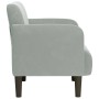 Sillón con reposabrazos Terciopelo Gris Claro 54 cm en Sillones | Comprar online en Foru.es