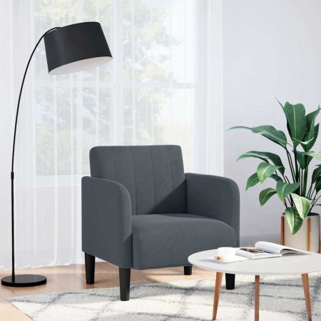Sillón con reposabrazos Terciopelo Gris Oscuro 54 cm en Sillones | Comprar online en Foru.es