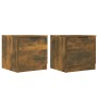 Mesitas de noche 2 unidades color roble ahumado 40x39x40 cm de vidaXL, Mesitas de noche - Ref: Foro24-817028, Precio: 41,55 €...