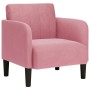 Sillón con reposabrazos terciopelo rosa 54 cm en Sillones | Comprar online en Foru.es
