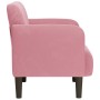 Sillón con reposabrazos terciopelo rosa 54 cm en Sillones | Comprar online en Foru.es